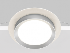 Maytoni Hoop Белый с Серебром Встраиваемый светильник GX53 1x12Вт, DL086-GX53-RD-WS