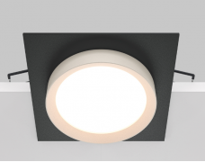 Maytoni Hoop Черный с Белым Встраиваемый квадратный светильник GX53 1x12Вт, DL086-GX53-SQ-BW