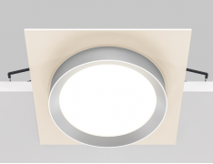 Maytoni Hoop Белый с Серебром Встраиваемый квадратный светильник GX53 1x12Вт, DL086-GX53-SQ-WS