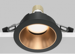 Maytoni Share Черный и Матовое золото Встраиваемый светильник GU10 1x10Вт, DL051-U-1BMG