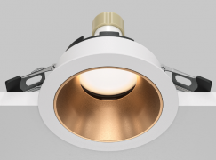 Maytoni Share Белый и Матовое золото Встраиваемый светильник GU10 1x10Вт, DL051-U-1WMG