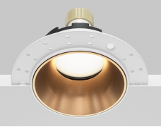 Maytoni Share Белый и Матовое золото Встраиваемый светильник под шпаклевку GU10 1x10Вт, DL051-U-2WMG