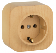 Legrand Quteo Дерево Сосна Розетка с/з, винтовые клеммы