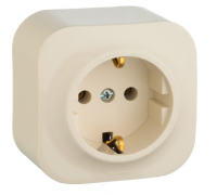 Legrand Quteo Слоновая кость Розетка с/з, винтовые клеммы