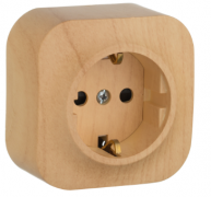 Legrand Quteo Дерево Сосна Розетка с/з со шторками, винтовые клеммы