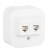 Legrand Quteo Белый Розетка Компьютерная 2-ая RJ45 Cat.5e (UTP)