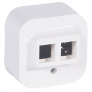 Legrand Quteo Белый Адаптер для 1 или 2 розетки RJ45 Keystone
