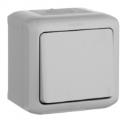Legrand Quteo Серый Переключатель 1-кл IP44