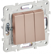 IEK Skandy Песчаный Выключатель 3-клавишный