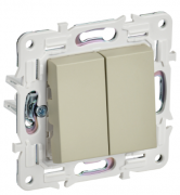 IEK Skandy Бежевый Переключатель 2-клавишный