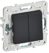IEK Skandy Графит Переключатель 2-клавишный