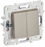 IEK Skandy Шампань Переключатель 2-клавишный