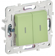 IEK Skandy Мятный Выключатель 2-клавишный с подсветкой
