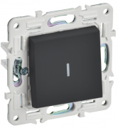 IEK Skandy Графит Переключатель 1-клавишный с подсветкой
