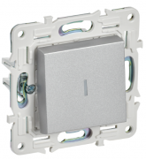 IEK Skandy Серебряный Переключатель 1-клавишный с подсветкой