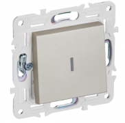 IEK Skandy Шампань Переключатель 1-клавишный с подсветкой