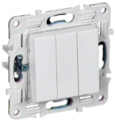 IEK Skandy Белый Выключатель 3-клавишный