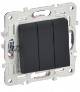 IEK Skandy Графит Выключатель 3-клавишный