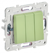 IEK Skandy Мятный Выключатель 3-клавишный