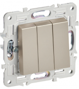 IEK Skandy Шампань Выключатель 3-клавишный