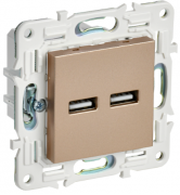 IEK Skandy Песчаный Розетка USB А+A 3,1А (USB type-A 5V)