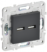 IEK Skandy Титан Розетка USB А+A 3,1А (USB type-A 5V)