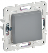 IEK Skandy Серый Выключатель 1-кл кнопочный с Н.О. контактом