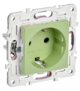 IEK Skandy Мятный Розетка с/з со шторками, безвинтовые клеммы