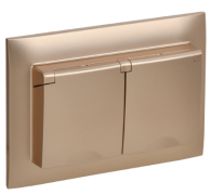 IEK Skandy Песчаный Розетка двойная с/з с крышкой со шторками в сборе IP44, винтовой зажим