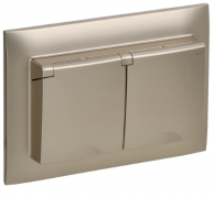 IEK Skandy Шампань Розетка двойная с/з с крышкой со шторками в сборе IP44, винтовой зажим