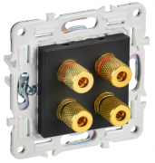 IEK Skandy Черный Розетка акустическая 2 пары