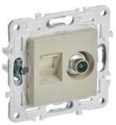 IEK Skandy Бежевый Розетка TV+RJ45 кат.6E