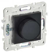 IEK Skandy Черный Регулятор теплого пола с датчиком 16A, 3500 Вт, датчик t° пола (внешний)