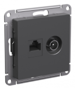 Atlas Design Базальт Розетка TV + RJ45 кат. 5е UTP