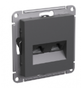 Atlas Design Базальт Розетка компьютерная 2-ая RJ45+RJ45, кат.5e