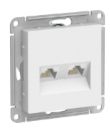Atlas Design Лотос Розетка компьютерная 2-ая RJ45+RJ45, кат.5e