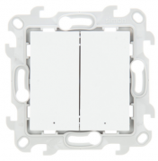 Simon 24 Harmonie Белый Выключатель 2-кл с подсветкой