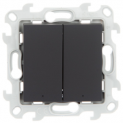 Simon 24 Harmonie Графит Выключатель 2-кл с подсветкой