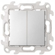 Simon 24 Harmonie Алюминий Выключатель 2-кл с подсветкой