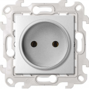 Simon 24 Harmonie Алюминий Розетка б/з без шторок