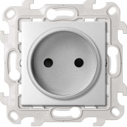 Simon 24 Harmonie Алюминий Розетка б/з со шторками