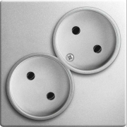 Simon 24 Harmonie Алюминий Розетка 2-ая б/з литая без шторок