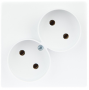 Simon 24 Harmonie Белый Розетка 2-ая б/з литая без шторок
