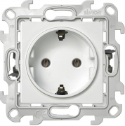 Simon 24 Harmonie Белый Розетка с/з без шторок Push&Go