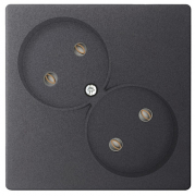 Simon 24 Harmonie Графит Розетка 2-ая б/з литая без шторок