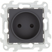 Simon 24 Harmonie Графит Розетка б/з со шторками