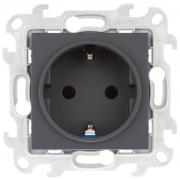 Simon 24 Harmonie Графит Розетка с/з без шторок