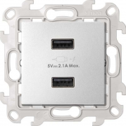 Simon 24 Harmonie Алюминий Розетка USB 5В 2.4A