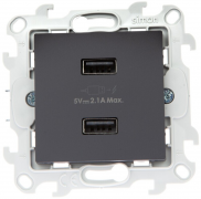 Simon 24 Harmonie Графит Розетка USB 5В 2.4A