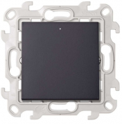 Simon 24 Harmonie Графит Выключатель 1-кл кнопочный Н/О с подсветкой